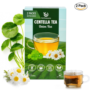 Detox Tea – 2.8oz (40 Tea Bags) | Gotu Kola, Corn Silk, Chamomile, Stevia | Caffeine-Free, No Added Sugar, Mild Sweet Flavor Herbal Infusion | Assist With Water Retention & Digestion