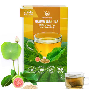 Guava Leaf Fit Tea – 2.8oz (40 Tea Bags) | With Brown Rice, Lotus Leaf & Stevia | Caffeine-Free, Vegan, Sugar-Free, Non-GMO Herbal Tea for Digestion, Detox & Weight Balance